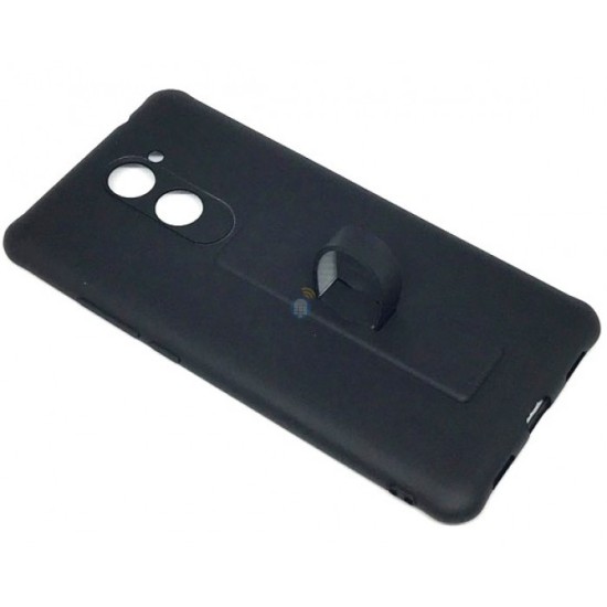 CAPA DE SILICONE MOTOMO COM ANEL DE DEDO PARA HUAWEI Y7 PRIME PRETO